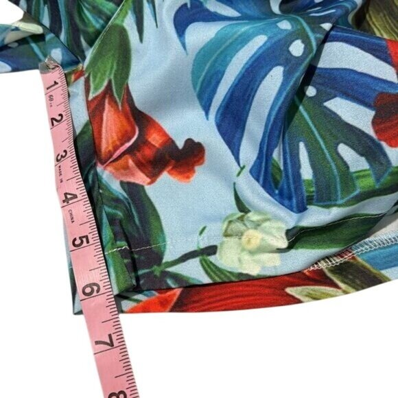 Mens Tropical Short-Sleeve Zippered Romper 2XL Cotton & Spandex Pre-Shrunk Flora - Picture 9 of 11
